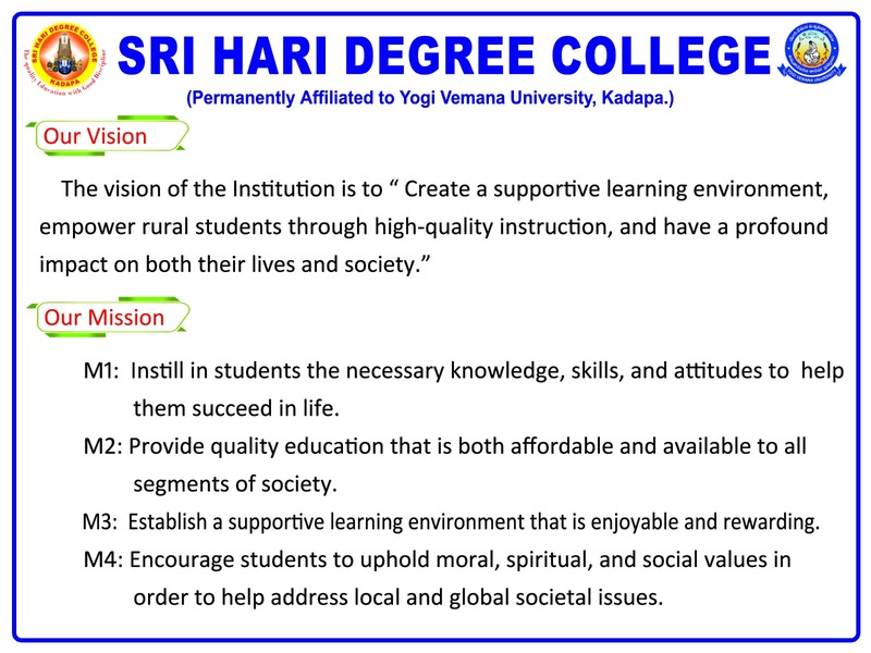 SRI HARI DEGREE COLLEGE, KADAPA.